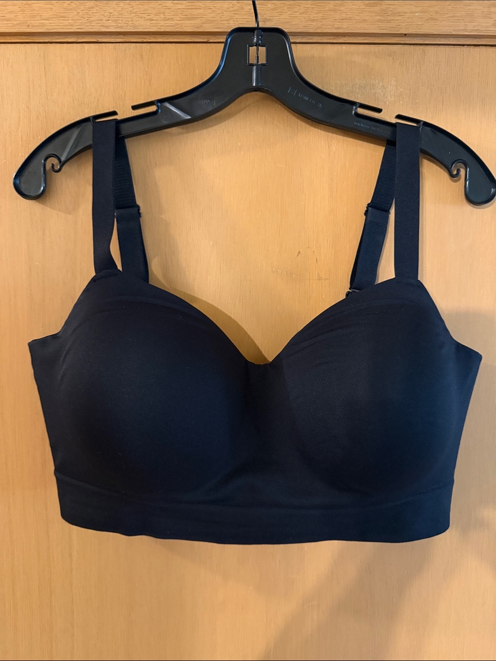 Truekind Women’s Wireless Wire Free T-Shirt Bra Black Size XL